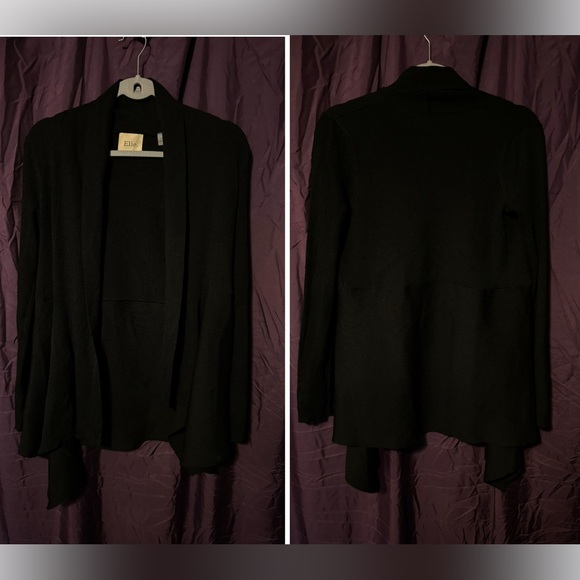 Elie Tahari Shawl Collar Drape Front Cardigan sz L - Picture 7 of 7